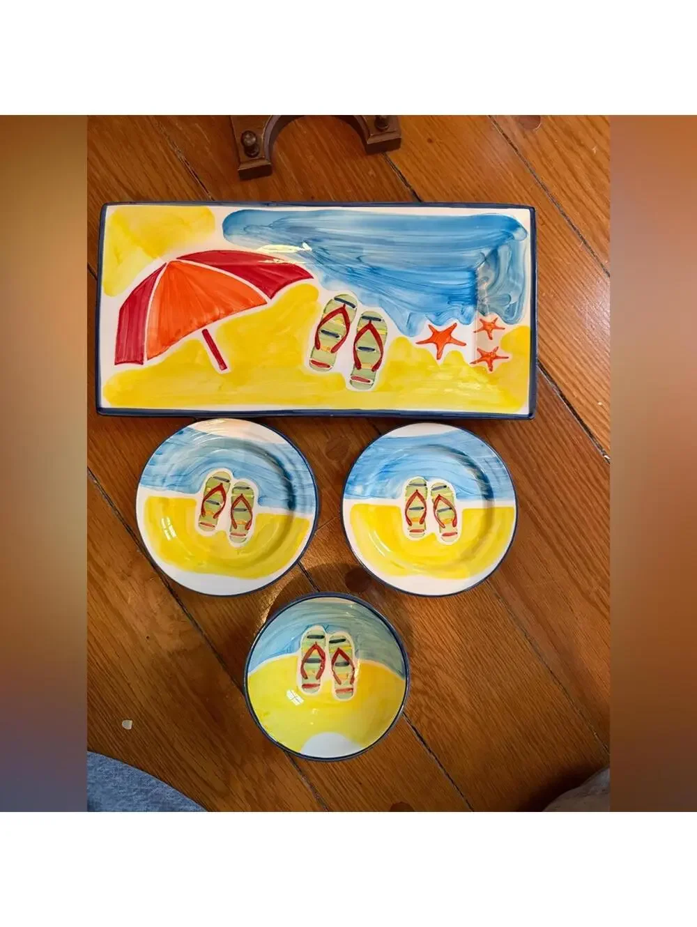 Sur La Table  Vintage Summer Ocean Beach Tray & accessories